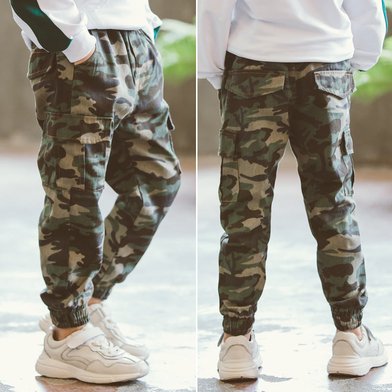 Kids' Camouflage Casual Trousers – Sports Military Style Pants