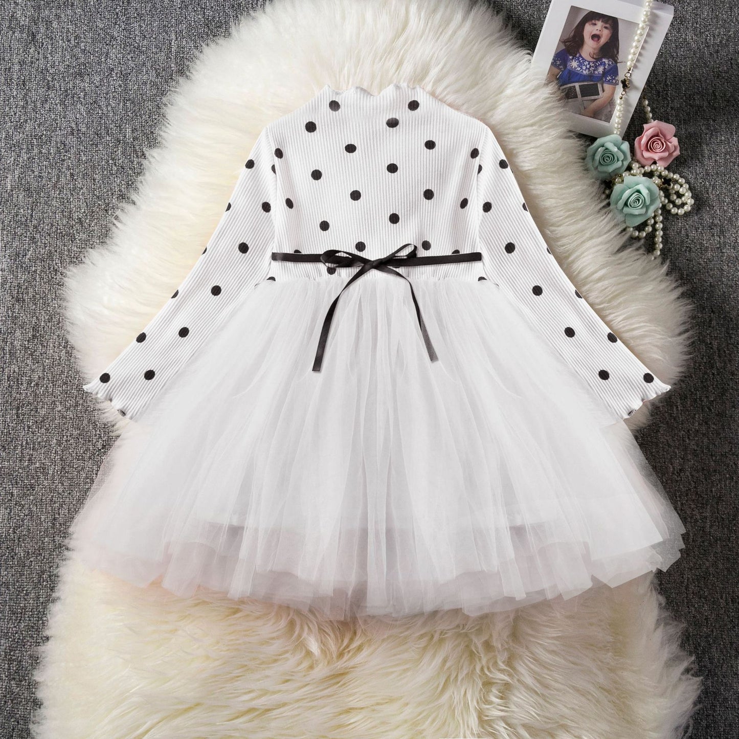 Baby Girl Tutu Dress – Lace Long Sleeve 1st Birthday or Christening Gown