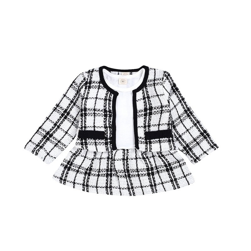 Baby Girl Two-Piece Dress – Long Sleeve Outfit | Soft Incense Wind Style