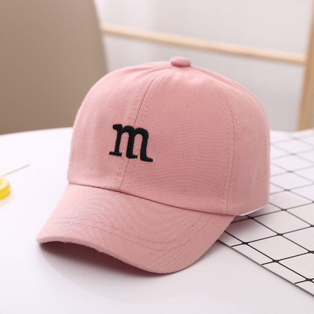 Kids Baseball Cap – Boys Cotton Hat with Letter M Embroidery