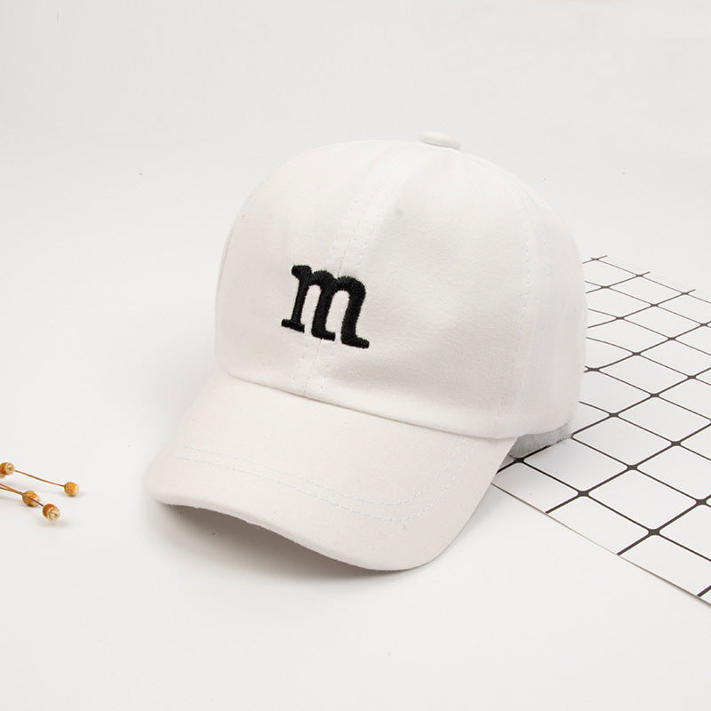 Kids Baseball Cap – Boys Cotton Hat with Letter M Embroidery