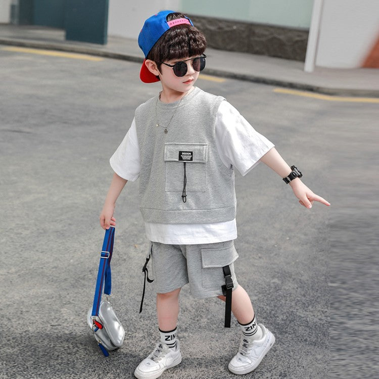 Boys Summer Overalls – Short-Sleeved Children’s Clothing Outfit for Kids