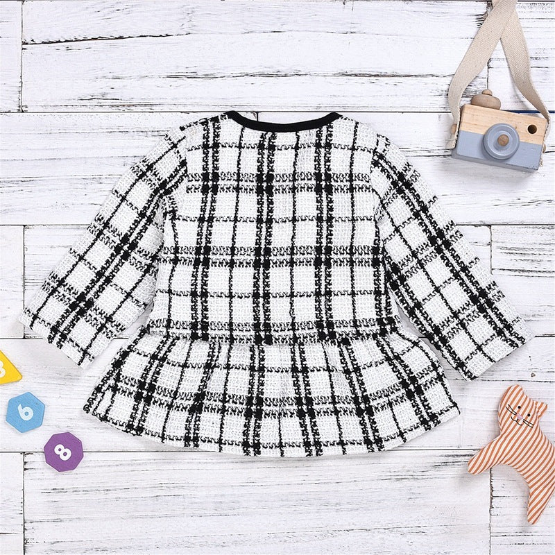 Baby Girl Two-Piece Dress – Long Sleeve Outfit | Soft Incense Wind Style