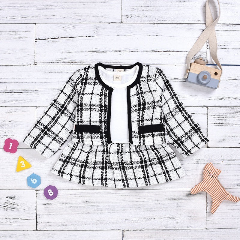 Baby Girl Two-Piece Dress – Long Sleeve Outfit | Soft Incense Wind Style