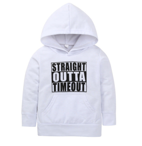 Kids' Hooded Sweater with Letter Print – Casual Pullover for Boys & Girls