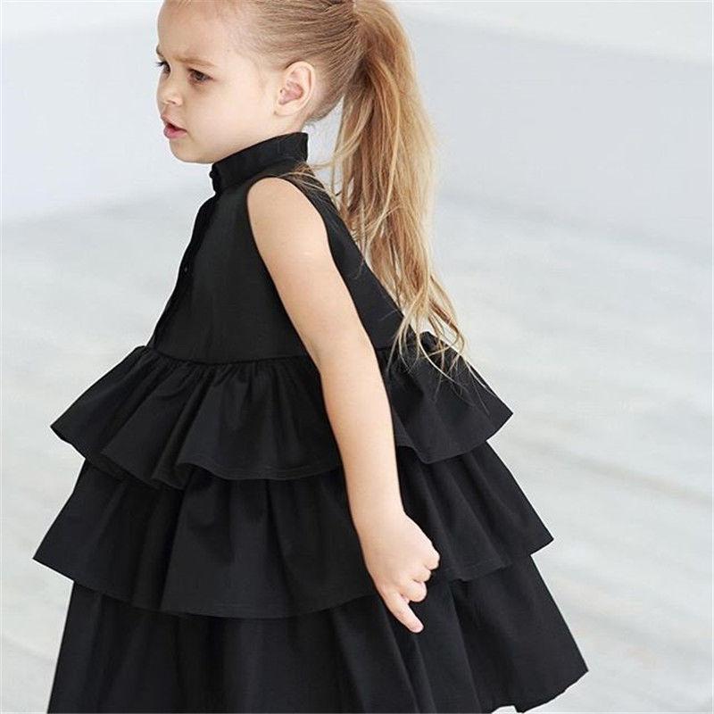 Girls Solid Color Sleeveless Dress – Simple Fashion for Small & Medium Kids