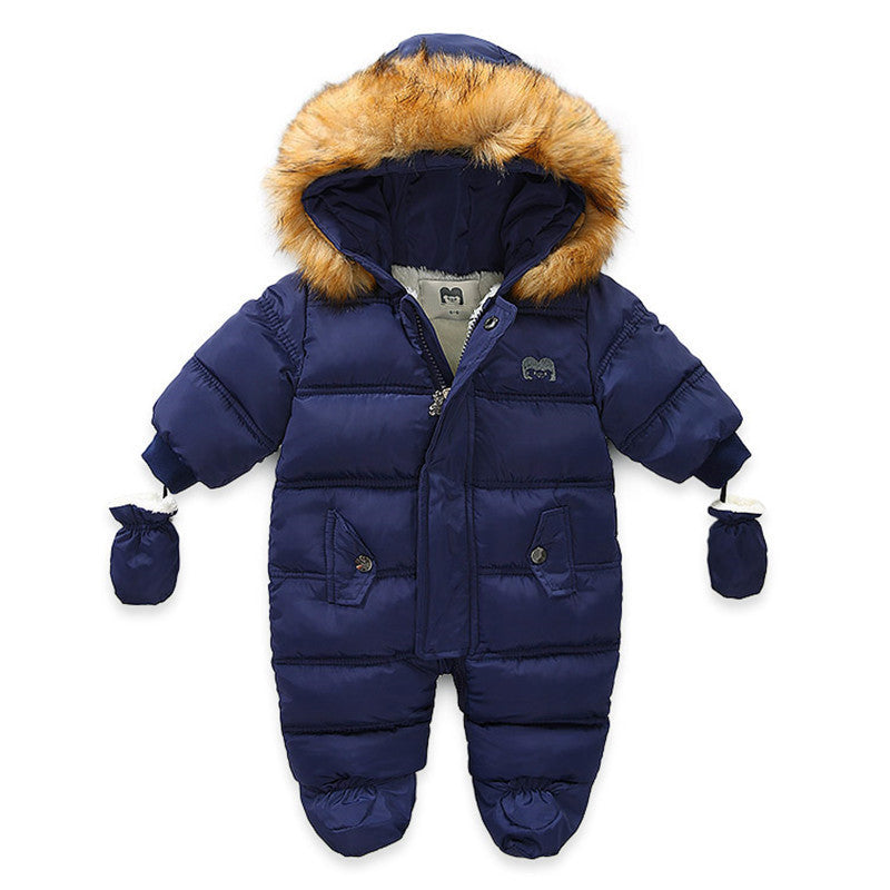 Baby Jumpsuit with Jacket & Gloves – Warm Winter Outfit for Kids