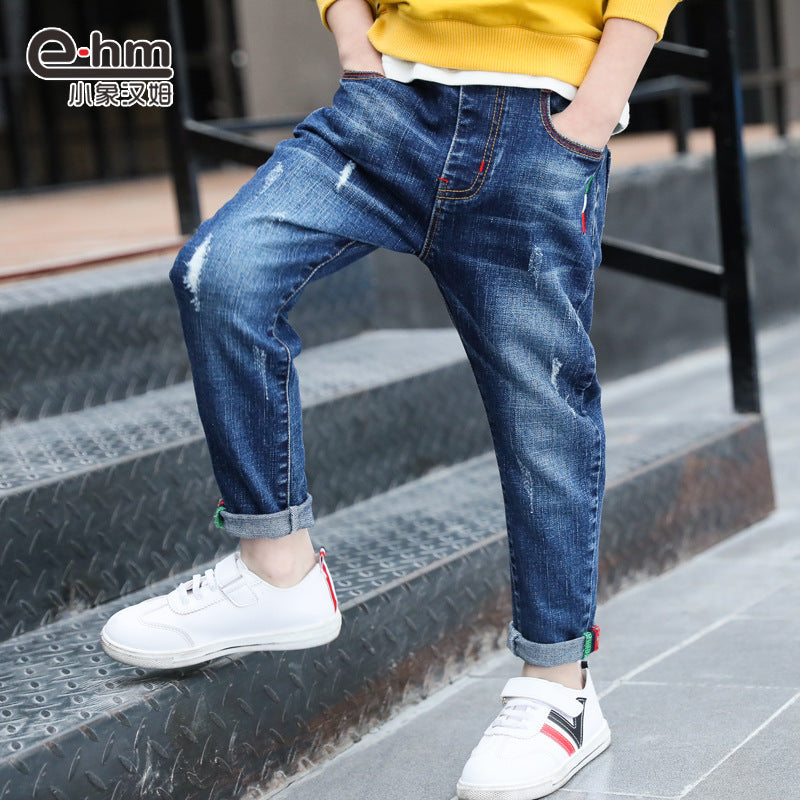 NewBoys’ Denim Trousers – New Style Big Kids Pants for Spring & Autumn