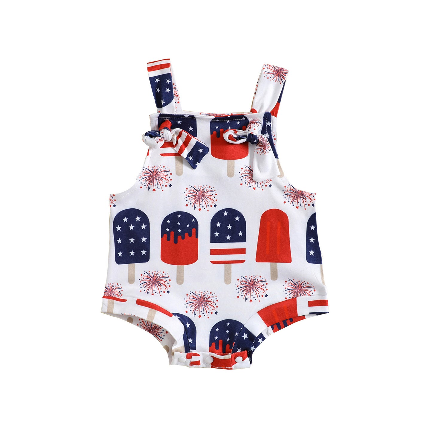 Baby Suspender Pants – Front-Knot Printed Overalls for Boys & Girls