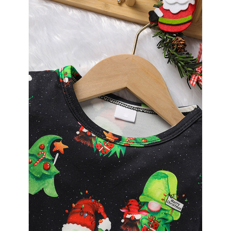 Toddler Baby Girl Christmas Dress Set – Long Sleeve Party Dress, Heart Print Vest Coat & Xmas Outfit