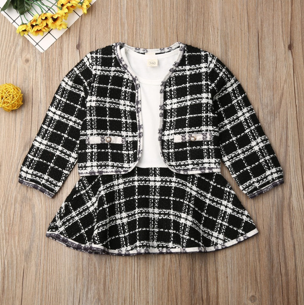 Baby Girl Two-Piece Dress – Long Sleeve Outfit | Soft Incense Wind Style