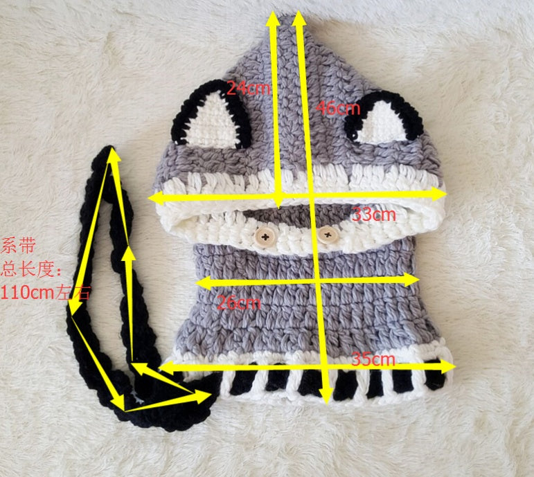 Children’s Wool Knit Hat – Hand-Knitted Warm Earmuffs & Cape Cap