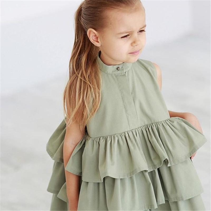Girls Solid Color Sleeveless Dress – Simple Fashion for Small & Medium Kids