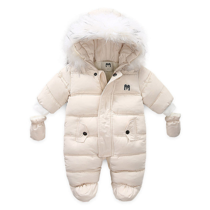 Baby Jumpsuit with Jacket & Gloves – Warm Winter Outfit for Kids