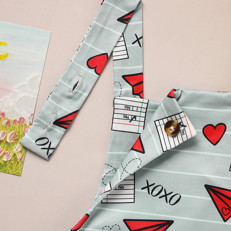 Baby Boys Girls Valentine’s Day Jumpsuit – Heart Print XOXO Coming Home Outfit