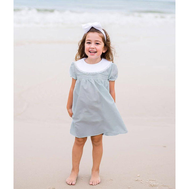 Toddler Girls’ Smocked Dress – Puff Sleeve Lace Princess Party Dress
