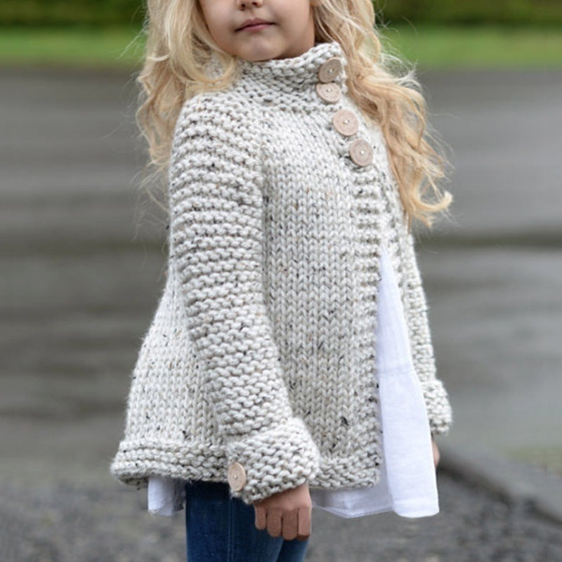 Girls Cardigan Sweater Coat – Warm Knit Outerwear for Kids