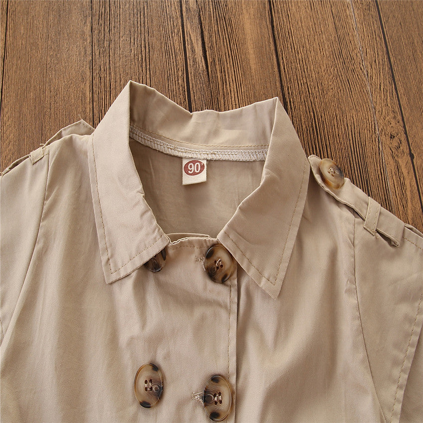 Kids Summer Korean Style Clothing – Beige Shirt & Girls' Dress for Medium to Large Children