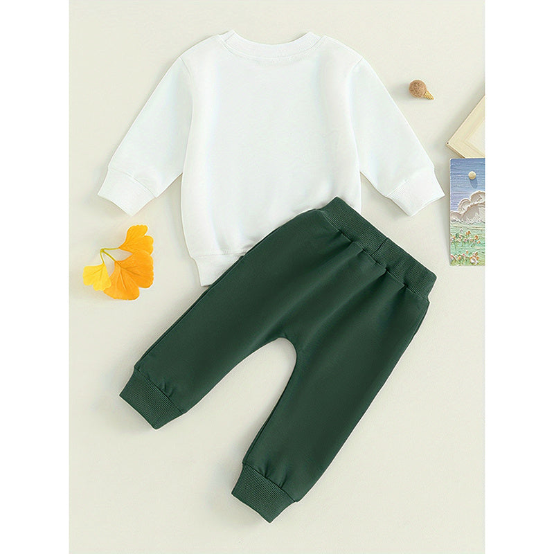 Toddler Baby Boy Outfit – ‘Mama’s Boy’ Long Sleeve Sweatshirt & Trousers Set
