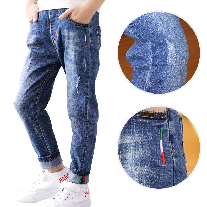 NewBoys’ Denim Trousers – New Style Big Kids Pants for Spring & Autumn