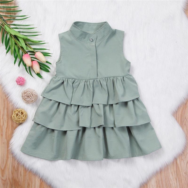 Girls Solid Color Sleeveless Dress – Simple Fashion for Small & Medium Kids
