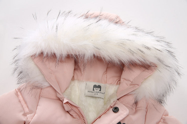 Baby Jumpsuit with Jacket & Gloves – Warm Winter Outfit for Kids