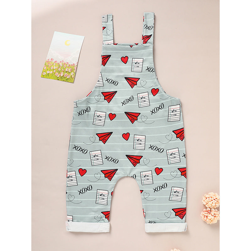 Baby Boys Girls Valentine’s Day Jumpsuit – Heart Print XOXO Coming Home Outfit