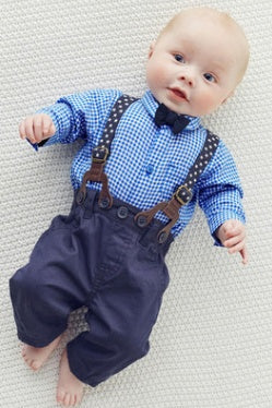 Boys Gentleman Suit Set – Kids Plaid Shirt with Vest & Pants Outfit