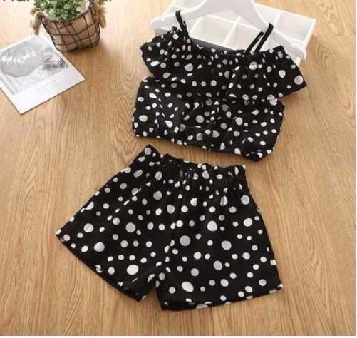 Girls' Summer Clothing Set – Big Bow T-Shirt & Shorts for Kids