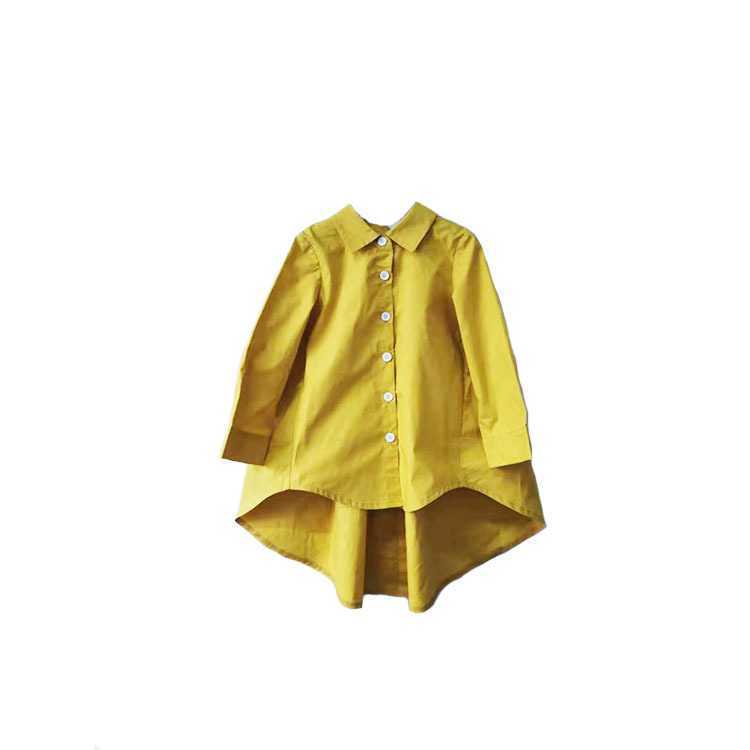 Girls Korean Style Shirt – Loose Swallowtail Fashion Top for Kids