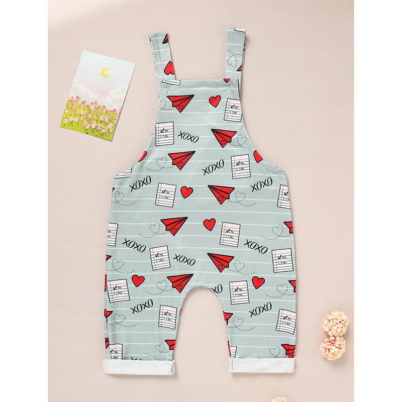 Baby Boys Girls Valentine’s Day Jumpsuit – Heart Print XOXO Coming Home Outfit