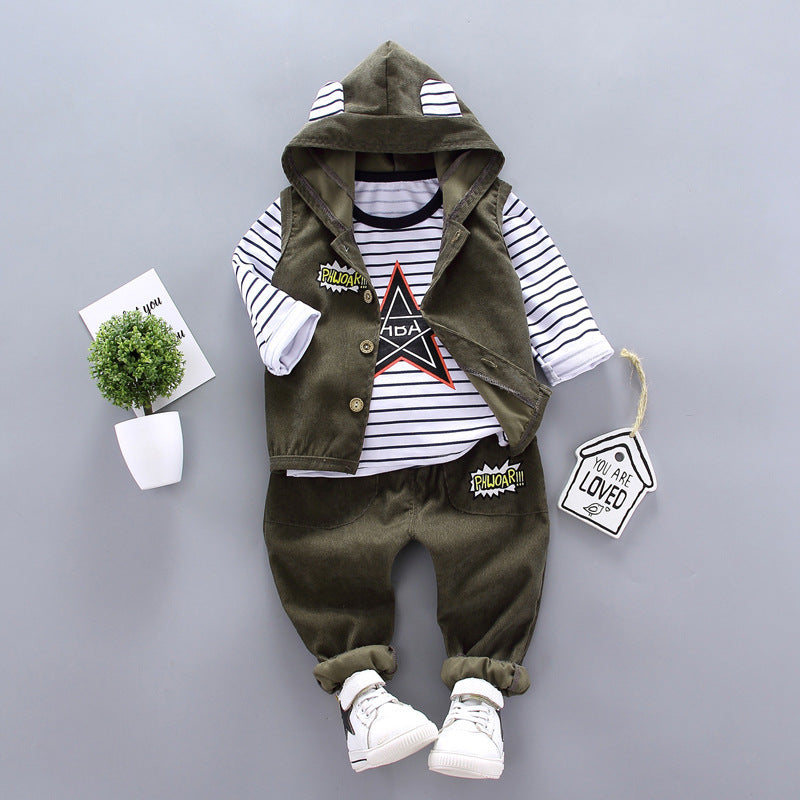 Boys' Autumn Three-Piece Suit – Stylish Children's Clothing for Boys, Formal & Casual Outfits