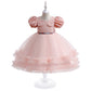 Girls’ Halloween Dress – Fashion Mesh Stitching Puff Sleeve Party Outfit