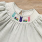 Infant Baby Girls Easter Bunny Smocked Dress – Embroidered Short Sleeve Casual Summer Outfit