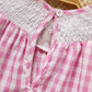 Baby Girls' Valentine's Day Dress - Pink Plaid with Heart Embroidery & Smocked Ruffle Sleeves