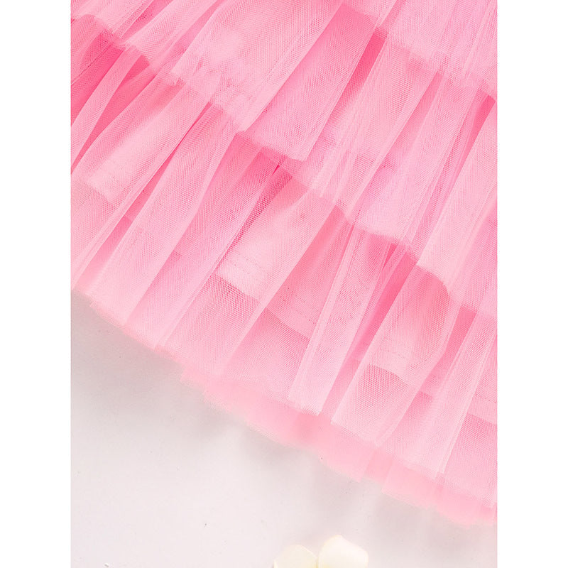 Toddler Girl Long Sleeve Heart Tulle Dress – Valentine & Birthday Party Outfit