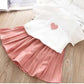 Girls' Summer Clothing Set – Big Bow T-Shirt & Shorts for Kids