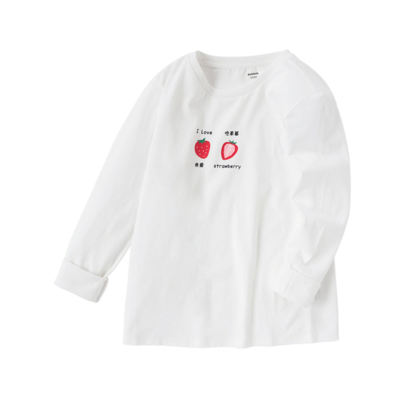 Girls’ Long-Sleeve T-Shirt – Sweet Cotton Bottoming Shirt for Big Kids
