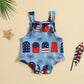 Baby Suspender Pants – Front-Knot Printed Overalls for Boys & Girls