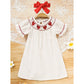 Baby Girl Valentine's Day Dress - Red Heart Embroidery with Headband & Smocked Princess Party Dress