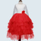 Girls White Princess Dress – Long Sleeve Lace Hollow Skirt | Autumn & Winter Irregular Dress for Kids