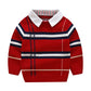 Boys Plaid Jacquard Sweater – Warm Knit Pullover for Fall & Winter