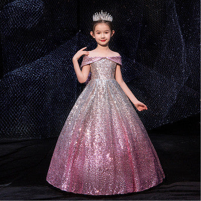 Girls Long Tail Dress – Elegant Party & Special Occasion Dresses for Kids