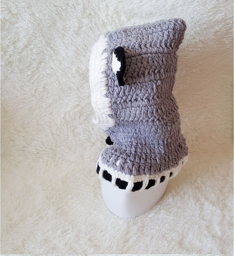 Children’s Wool Knit Hat – Hand-Knitted Warm Earmuffs & Cape Cap