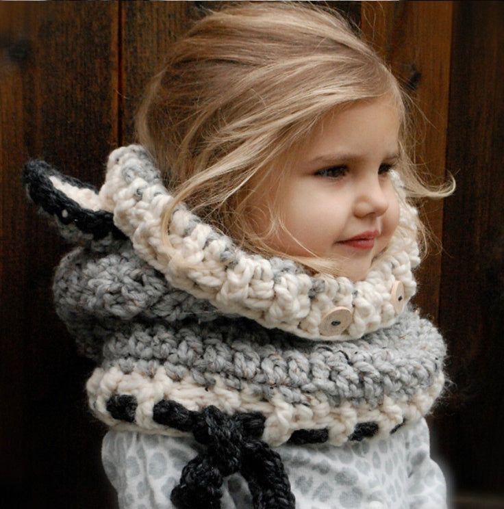 Children’s Wool Knit Hat – Hand-Knitted Warm Earmuffs & Cape Cap