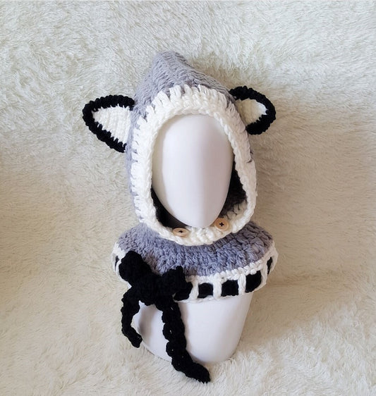 Children’s Wool Knit Hat – Hand-Knitted Warm Earmuffs & Cape Cap