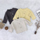 Kids Bear Print Jacket – Solid Color Warm Outerwear for Boys & Girls