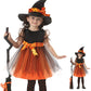 Girls Witch Costume – Kids Halloween Role Play Dress-Up Outfit