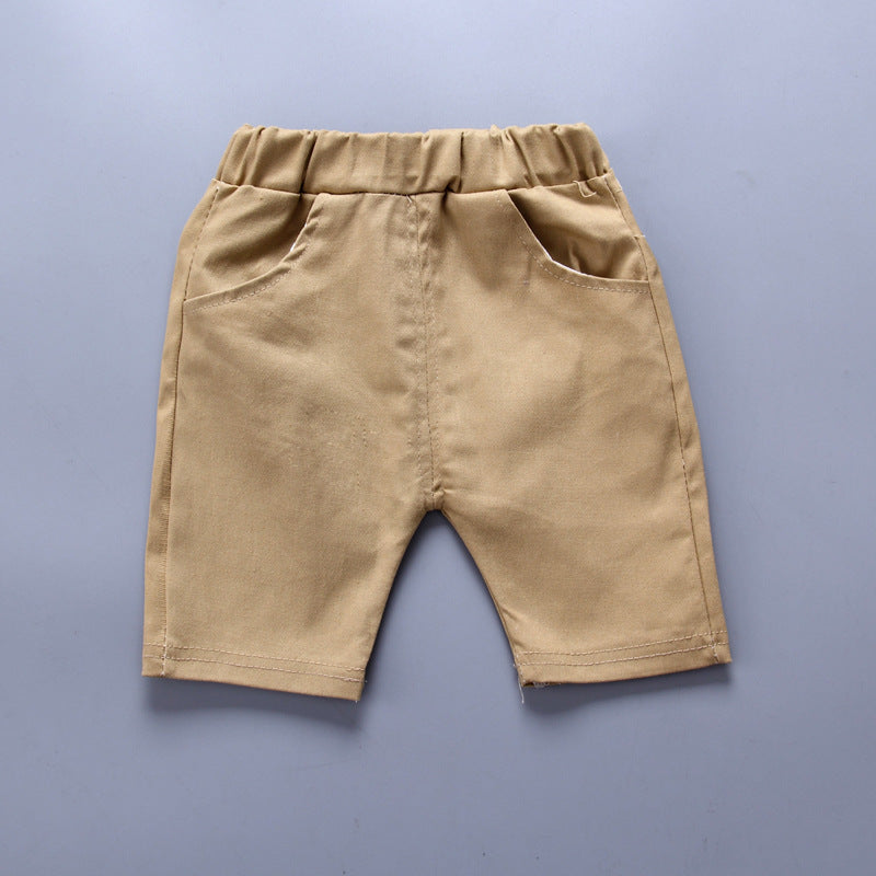 Boys' Anchor Print Summer Suit – Korean Style Short Sleeve Outfit for Spring & Summer