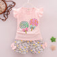 Girls Cartoon Two-Piece Outfit – Korean Style Cotton Children's Clothing Set